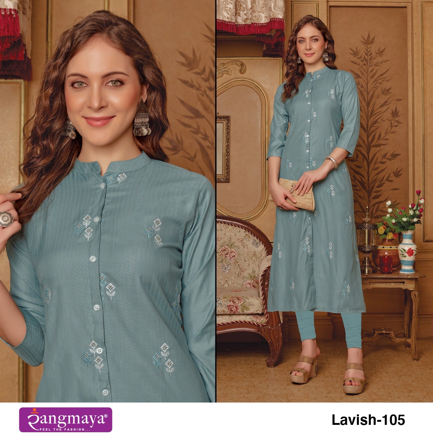 Lavish Rangmaya Imported Long Straight Kurti
