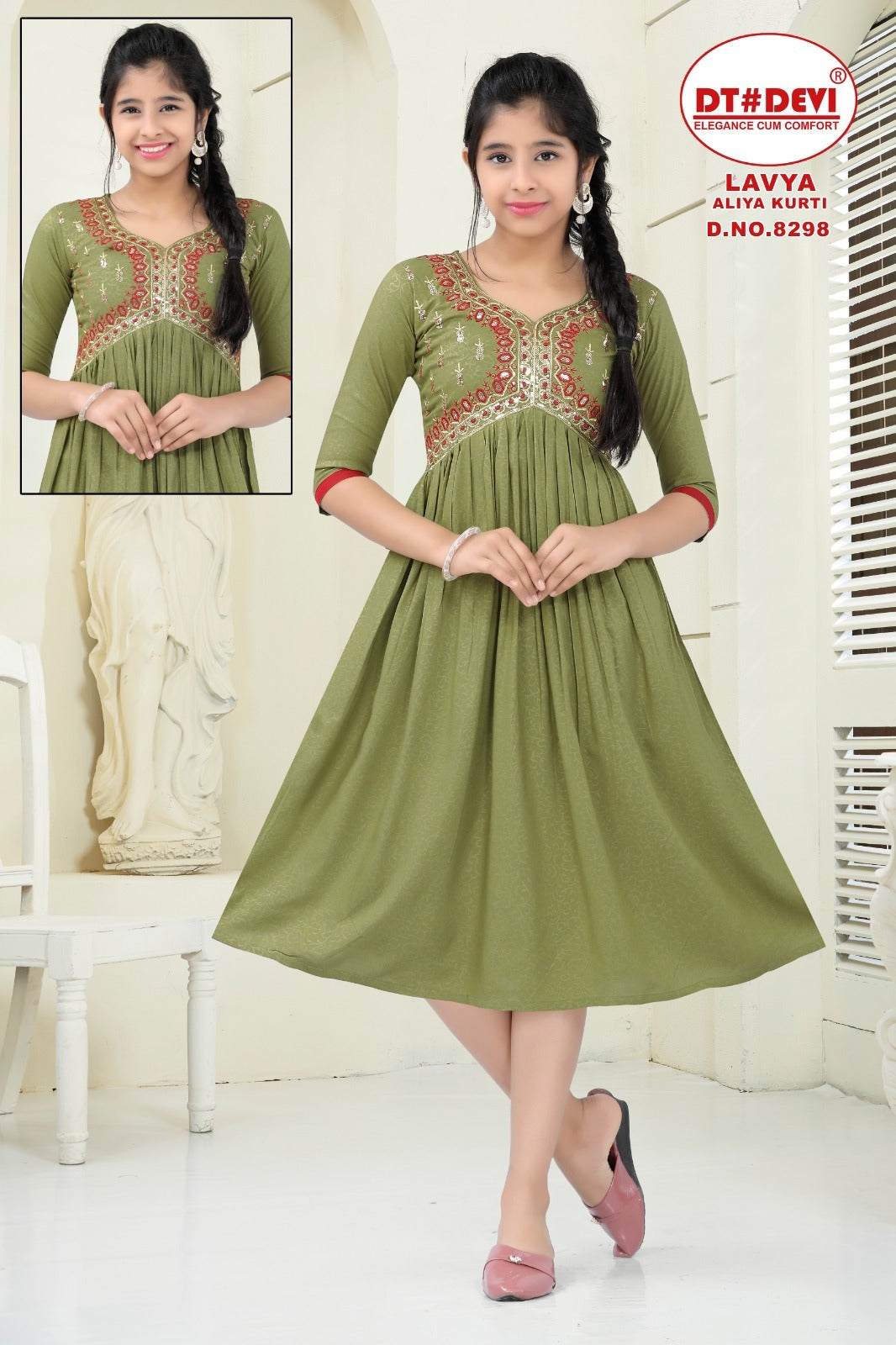 Lavya-8298 Dt Devi Rayon Girls Kurti