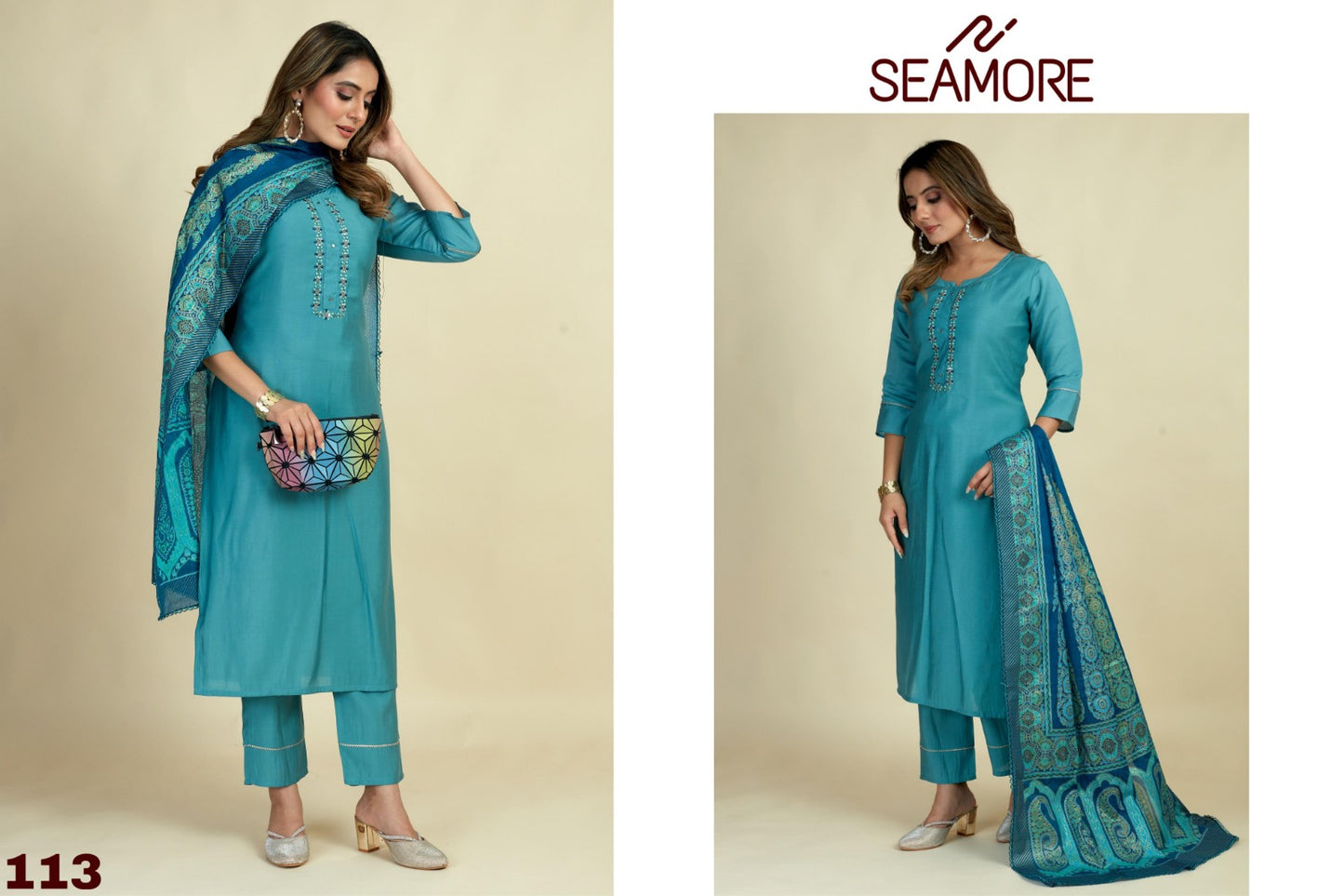 Laxmipati 3 Seamore Viscose Modal Readymade Pant Style Suits