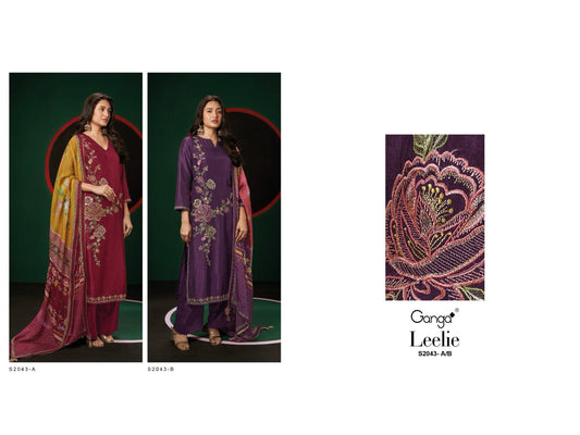Leelie 2043 Ganga Silk Plazzo Style Suits