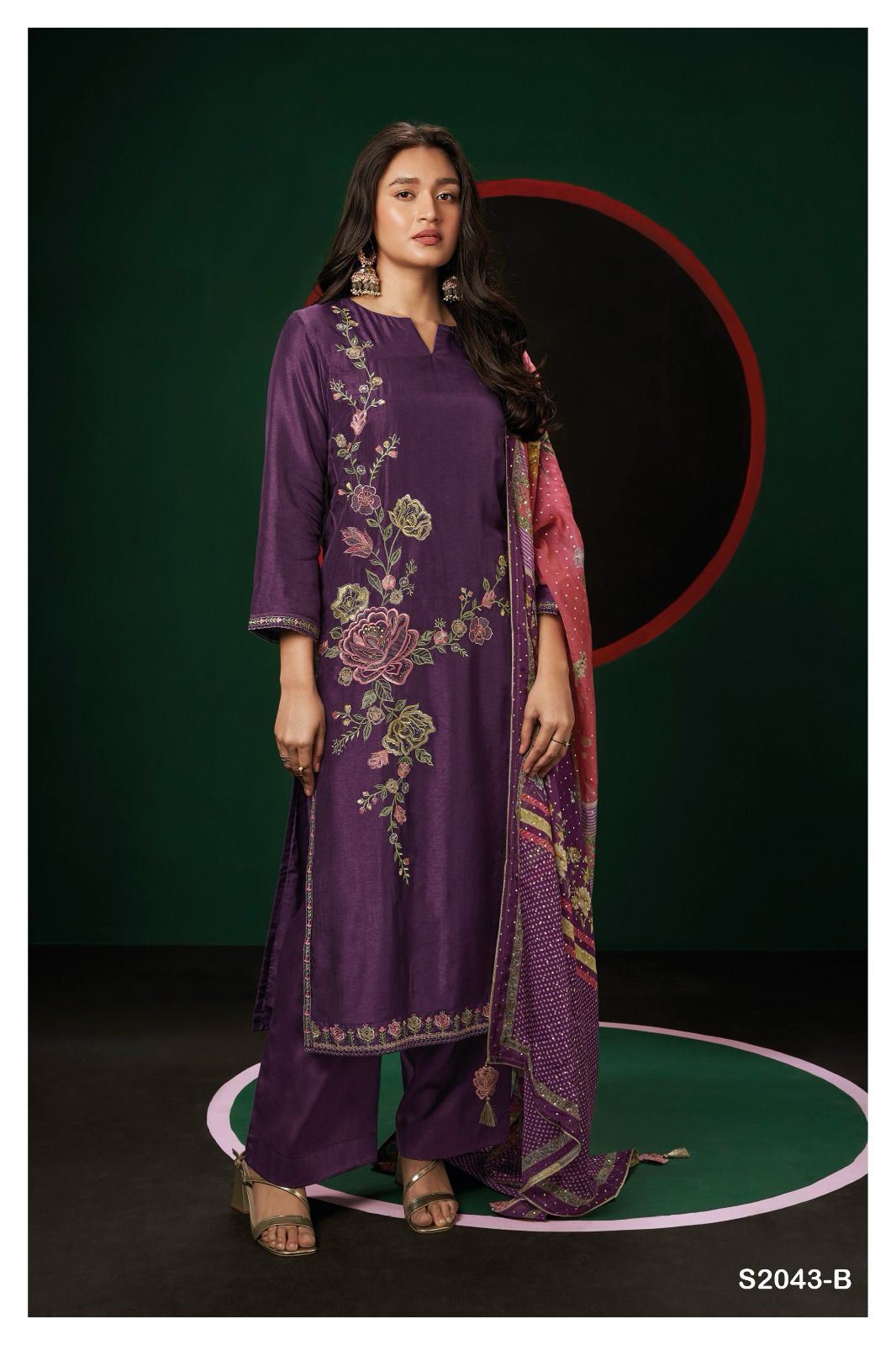 Leelie 2043 Ganga Silk Plazzo Style Suits