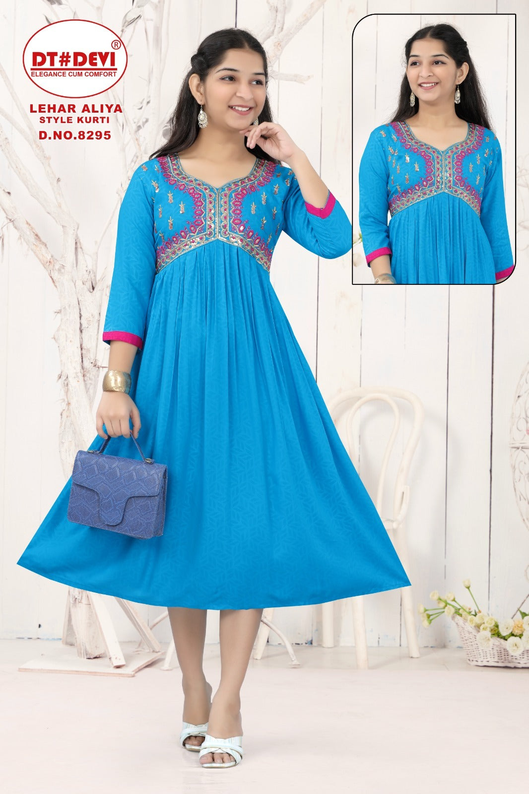 Leher-8254 Dt Devi Rayon Girls Kurti