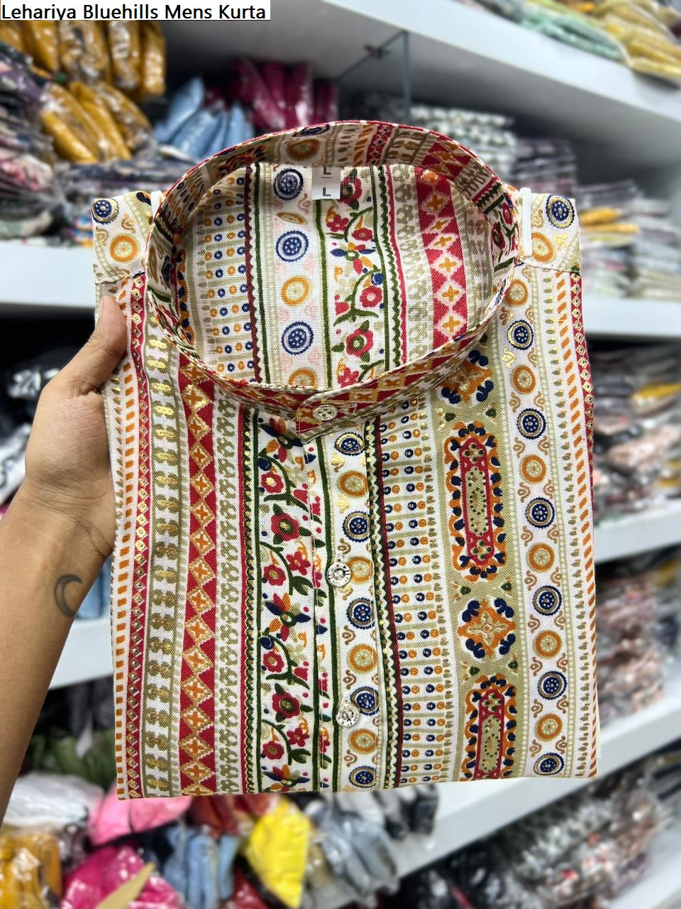 Lehariya Bluehills Cotton Mens Kurta