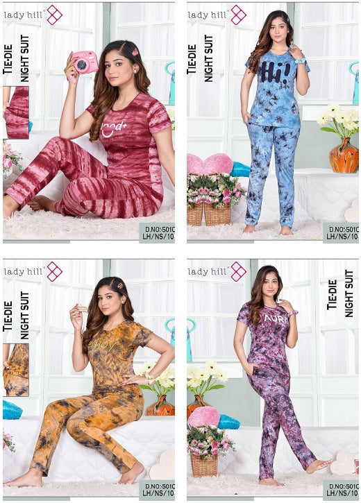 Lh Ns 108 5010 Lady Hill Tie Die Pyjama Night Suits