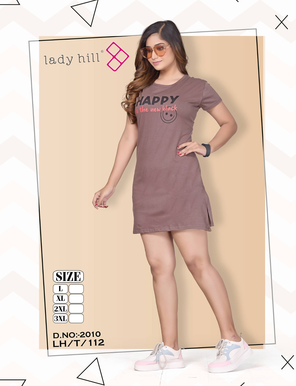 Lh T 112-2010 Lady Hill Designer Long Top