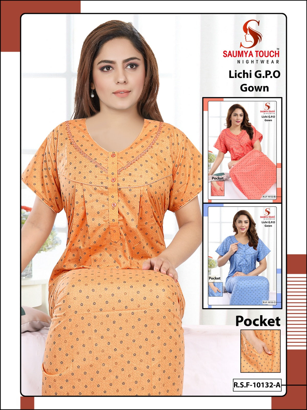 Lichi-2812 Saumya Touch Gpo Night Gowns