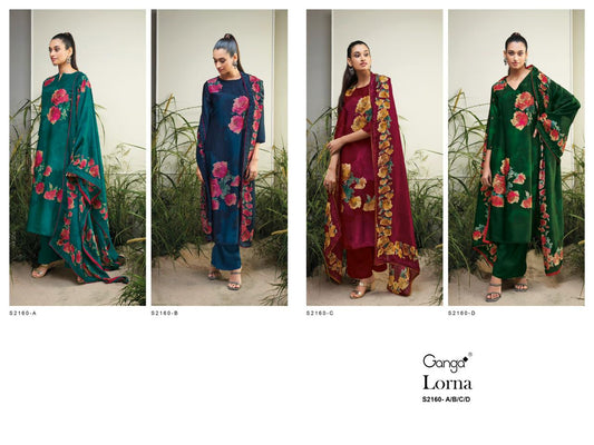 Lorna 2160 Ganga Bemberg Silk Plazzo Style Suits
