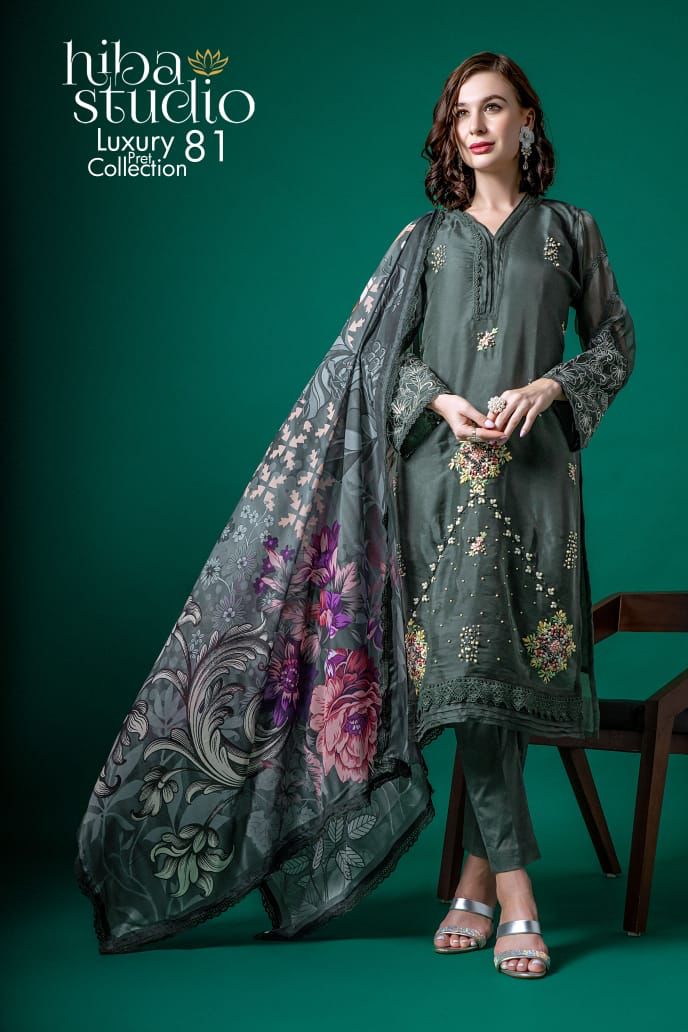 Lpc-81 Hiba Studio Organza Pakistani Readymade Suits