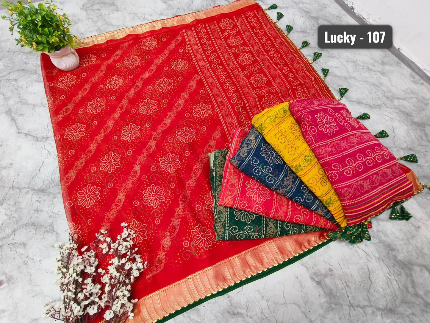 Lucky-107 Kalpveli Chiffon Sarees