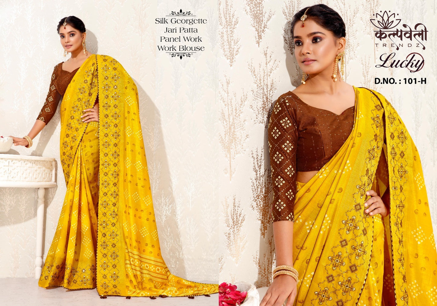 Lucky 101 Kalpveli Silk Georgette Sarees
