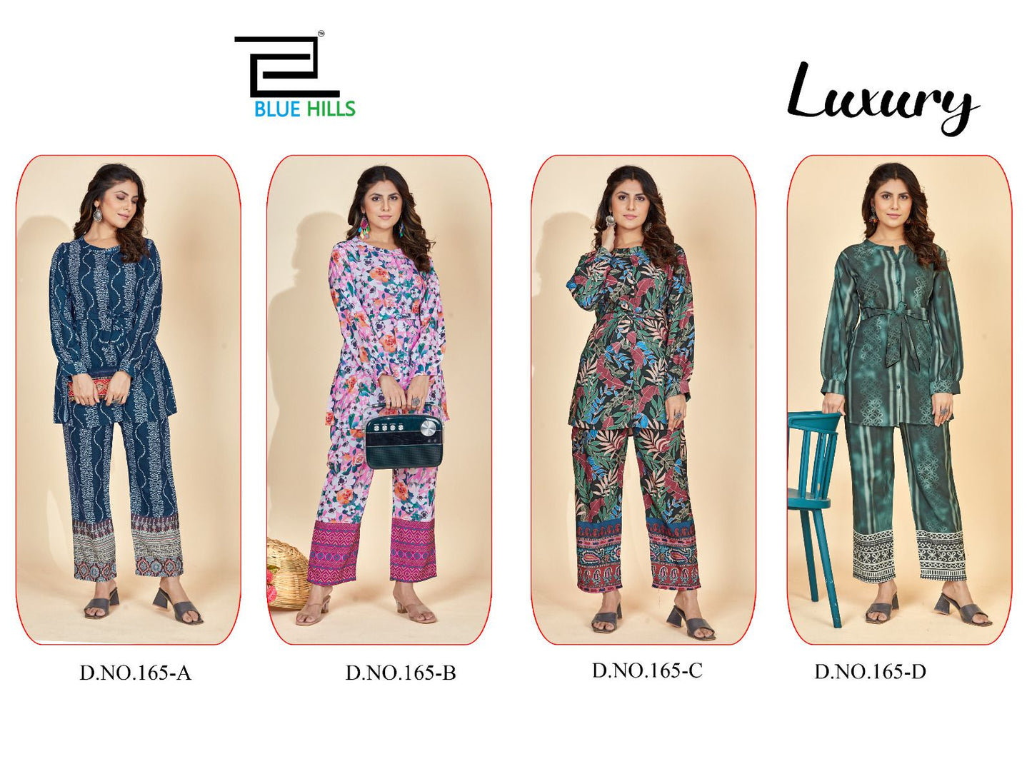 Luxury 165 Blue Hills Rayon Co Ord Set