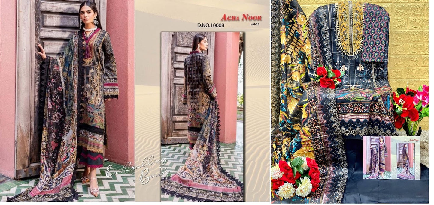Luxury Lawn Collection Vol 10 Agha Noor Karachi Salwar Suits