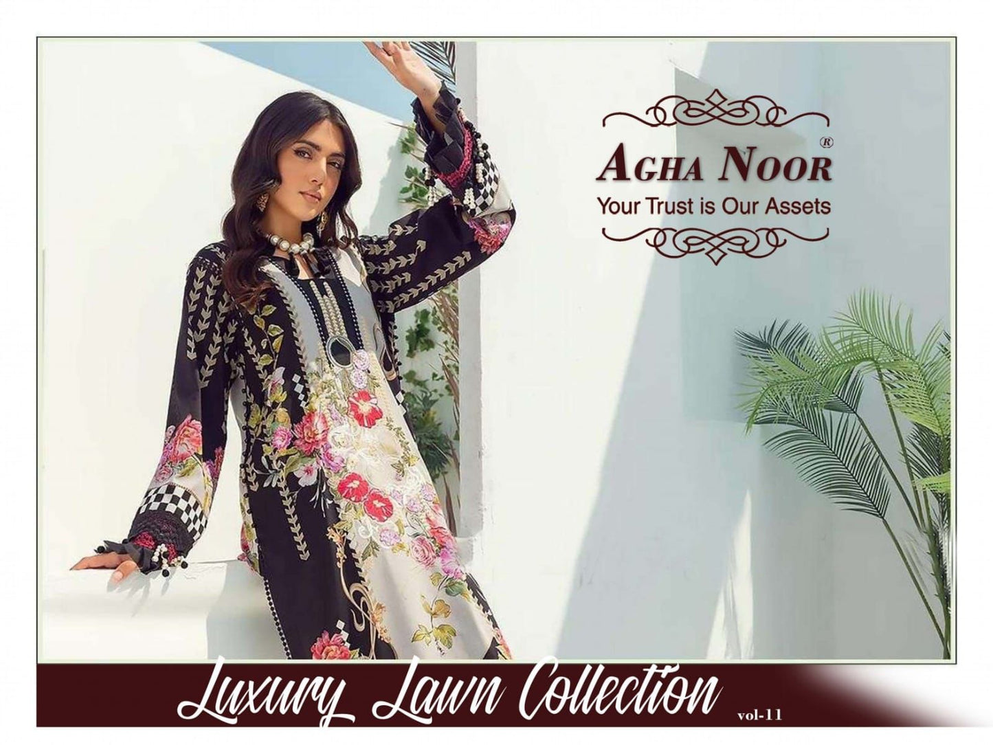 Luxury Lawn Collection Vol 11 Agha Noor Karachi Salwar Suits