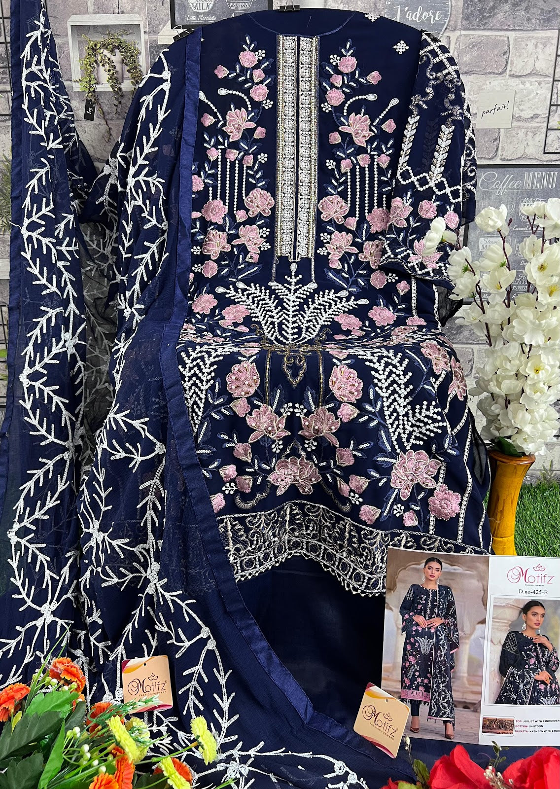 M-425 Motifz Georgette Pakistani Salwar Suits