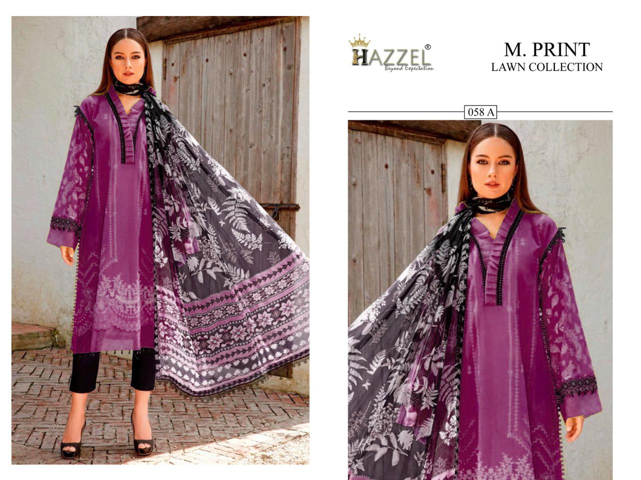 M Print Lawn Collection Hazzel Cotton Pakistani Salwar Suits