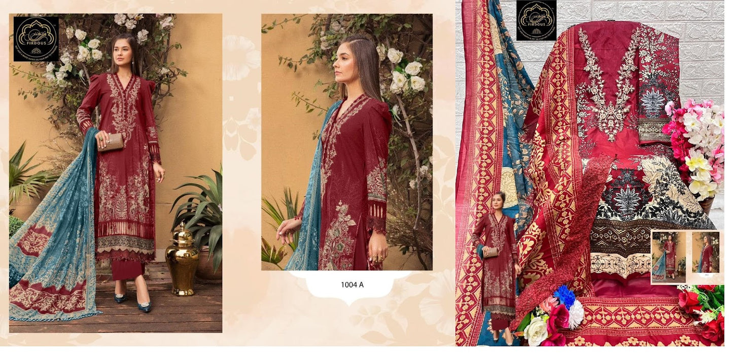 M Prints Vol 1 Firdous Art Pure Cotton Pakistani Salwar Suits