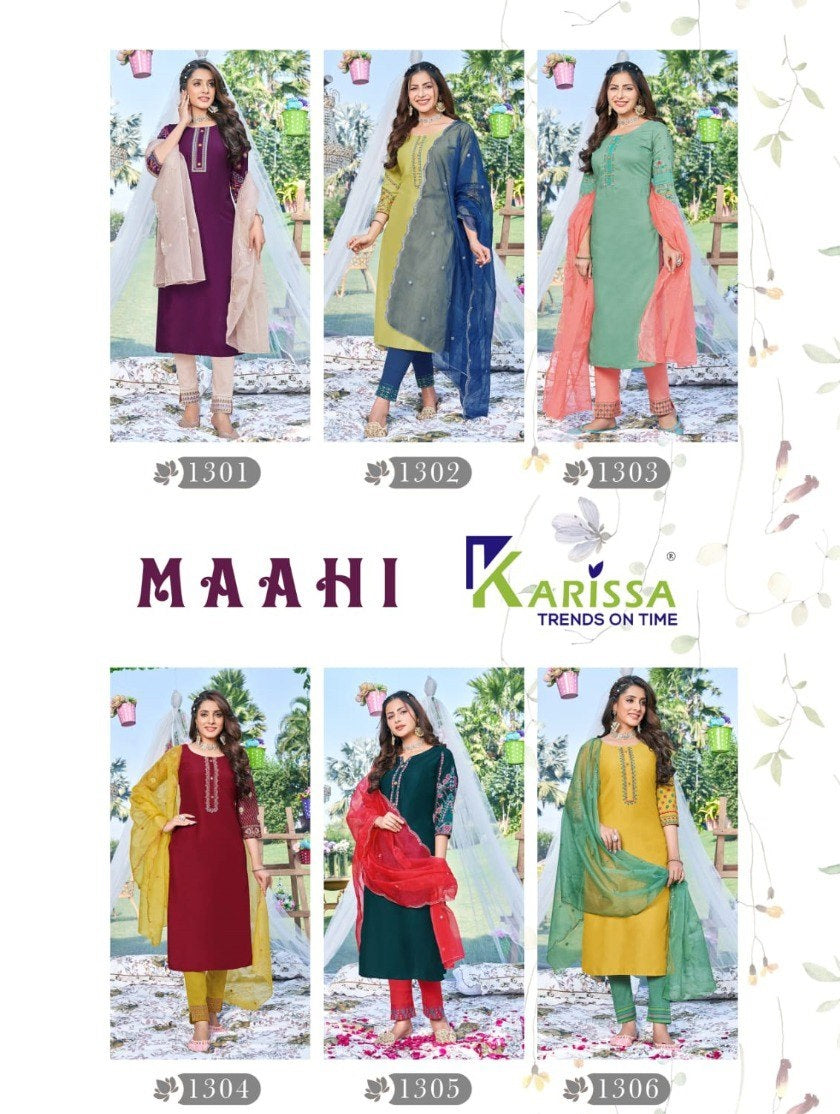Maahi Karissa Chinon Silk Readymade Pant Style Suits