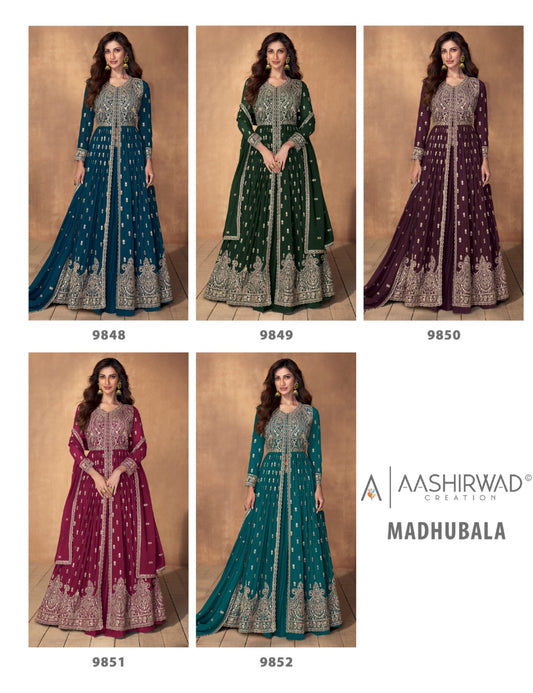 Madhubala Aashirwad Creation Georgette Readymade Skirt Style Suits