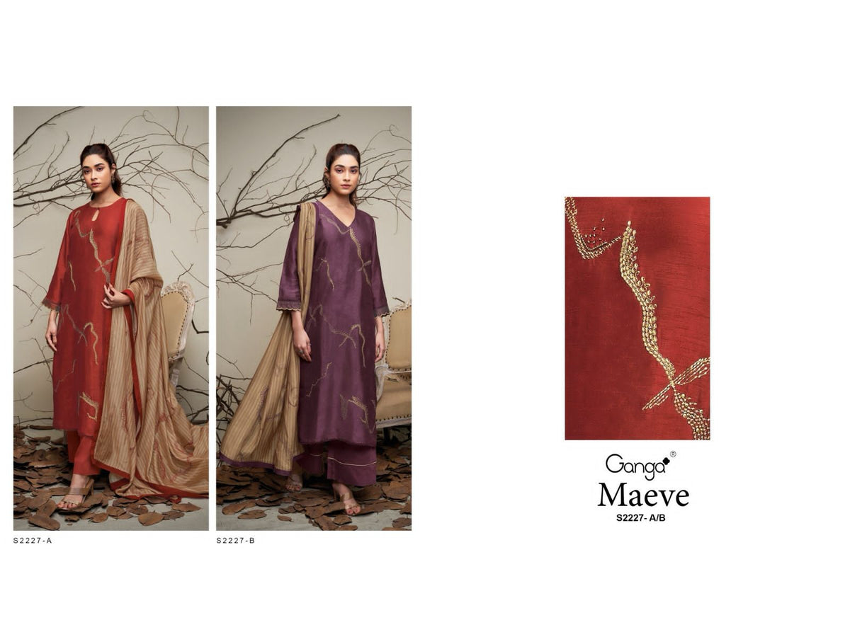 Maeve 2227 Ganga Raw Silk Plazzo Style Suits