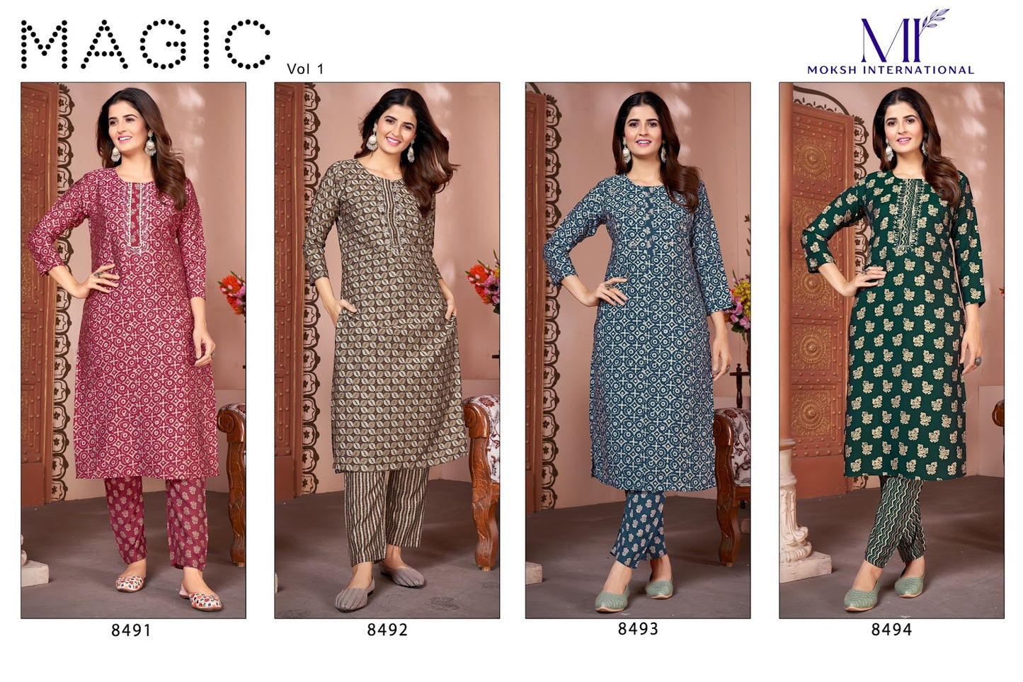 Magic Vol 1 Moksh International Premium Silk Kurti Pant Set