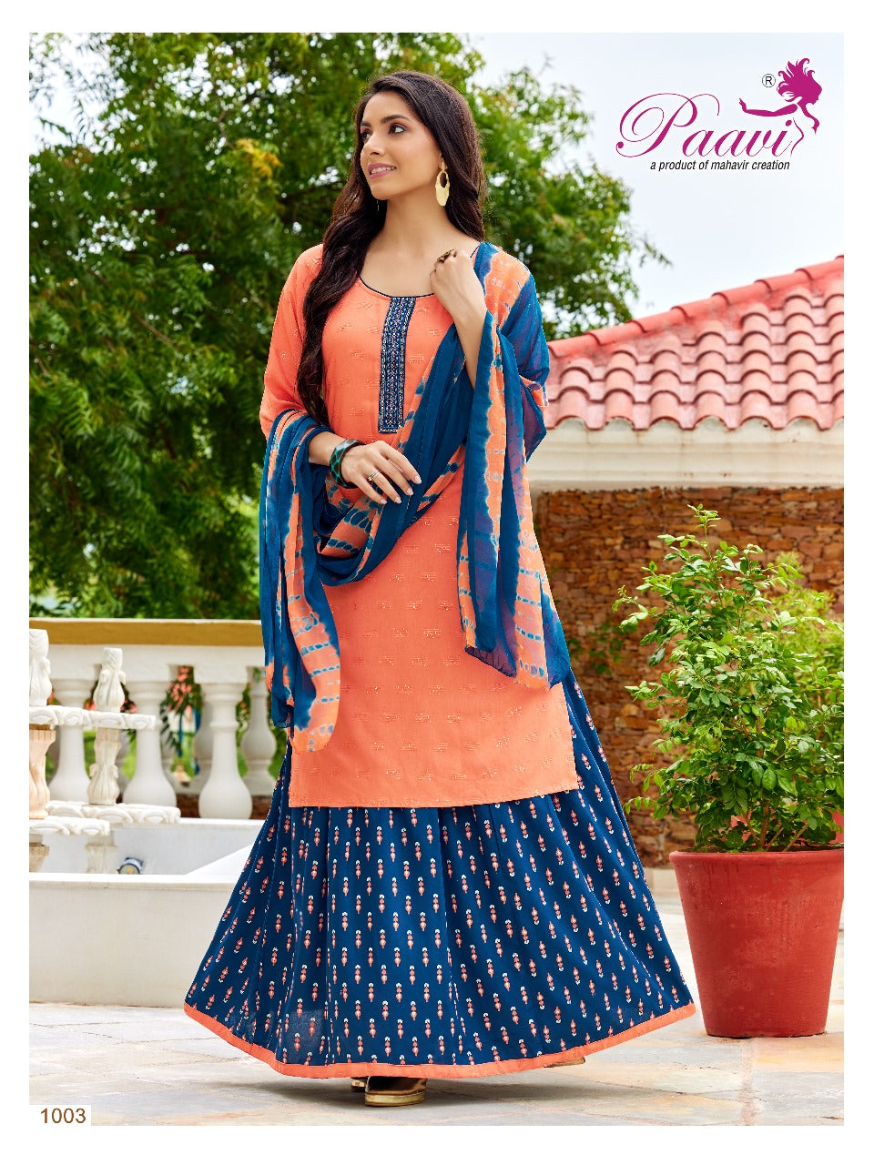 Mahek Paavi Rayon Readymade Skirt Style Suits