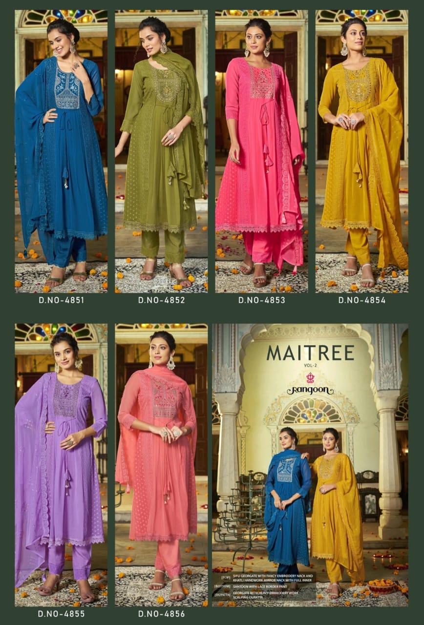Maitree Vol 2 Rangoon Georgette Readymade Pant Style Suits