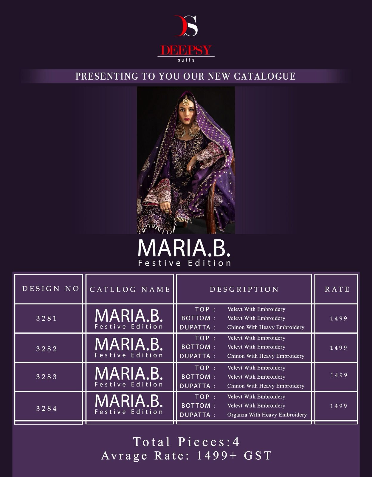 Maria B Festive Edition Deepsy Velvet Suits