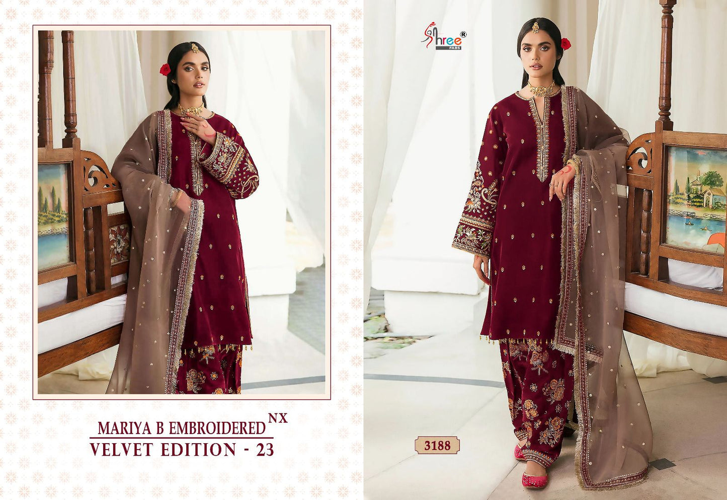 Mariya B Embroidered Nx Shree Fabs Velvet Suits