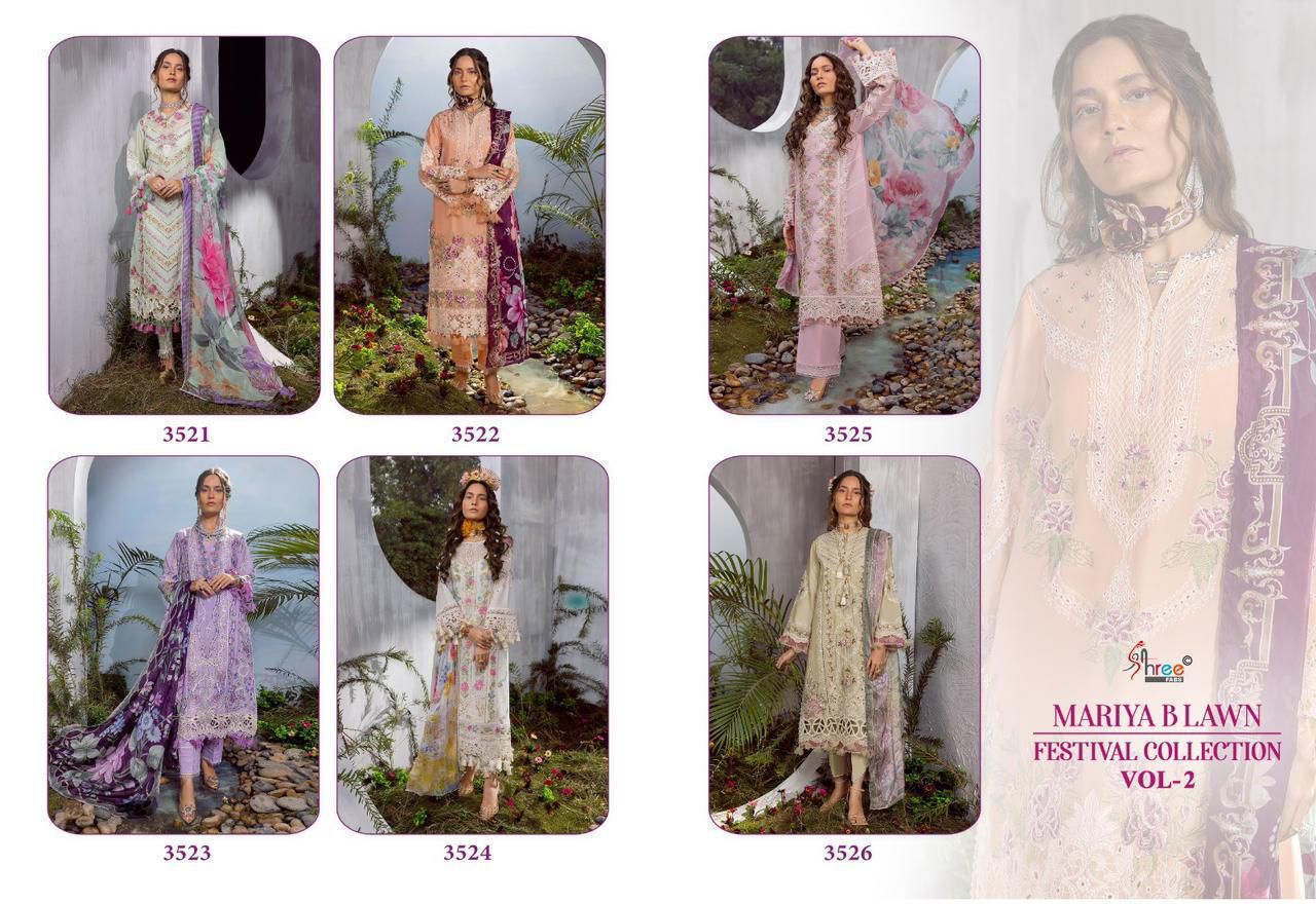 Mariya B Lawn Festival Collection Vol 2 Shree Fabs Lawn Cotton Pakistani Salwar Suits