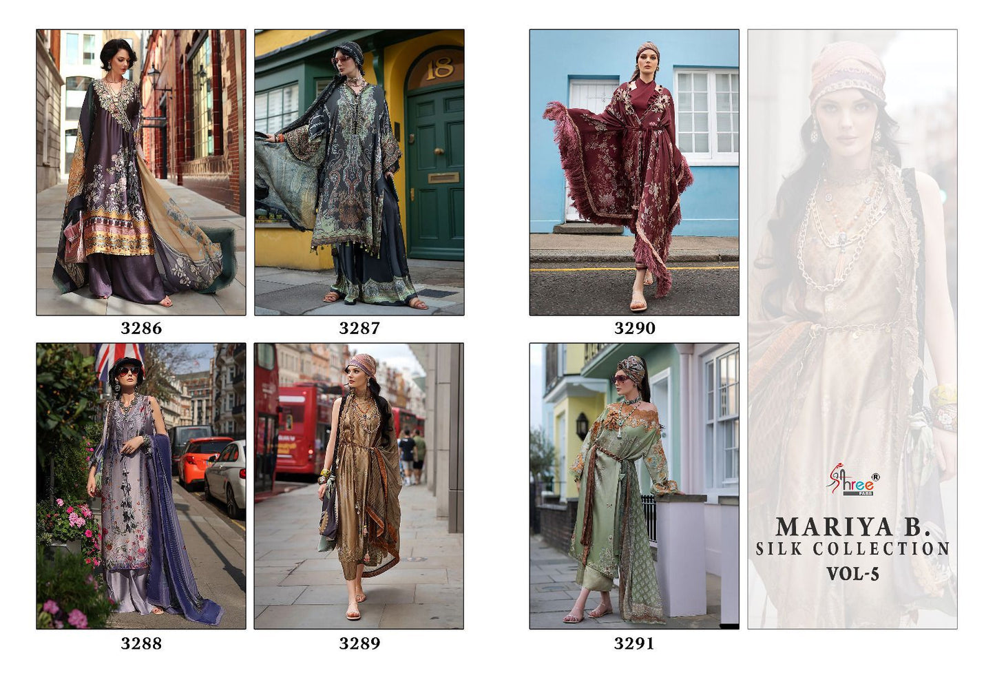 Mariya B Silk Vol 5 Shree Fabs Satin Pakistani Salwar Suits