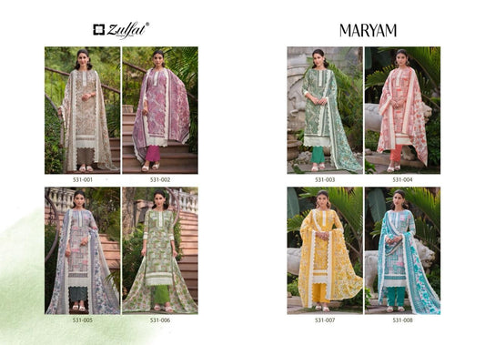 Maryam Zulfat Designer Cotton Pant Style Suits