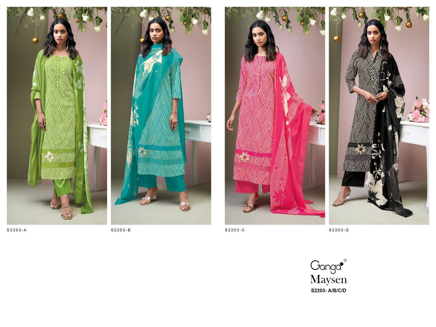 Maysen 2203 Ganga Cotton Plazzo Style Suits