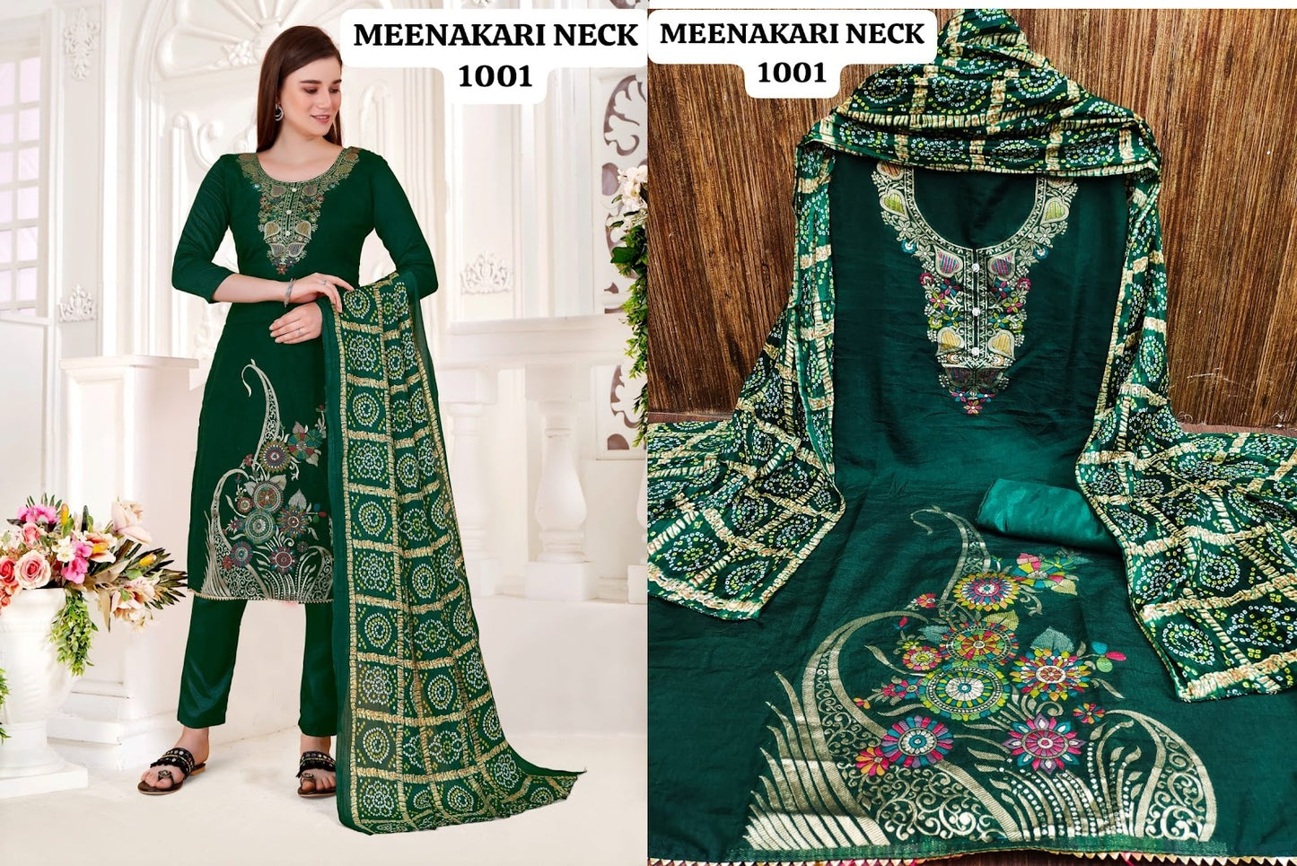 Meenakari Neck Daman Rahul Nx Pant Style Suits