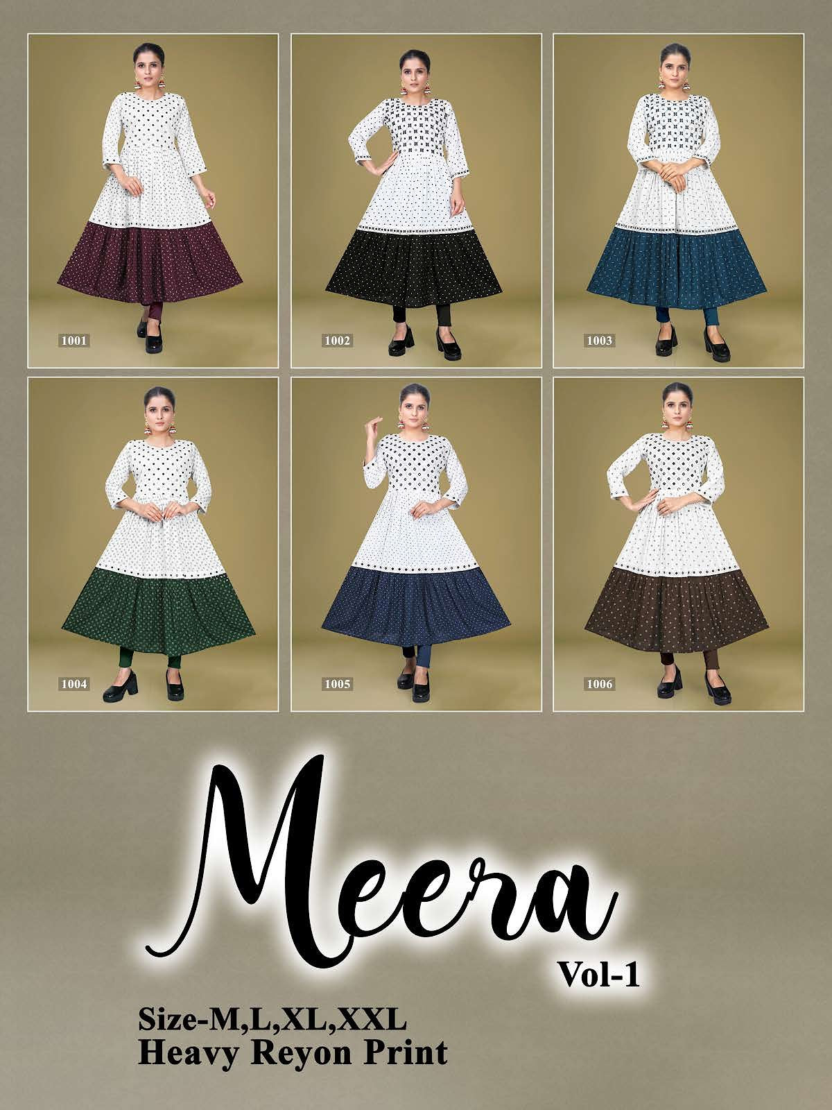 Meera Vol 1 Kavinay Rayon Anarkali Kurtis