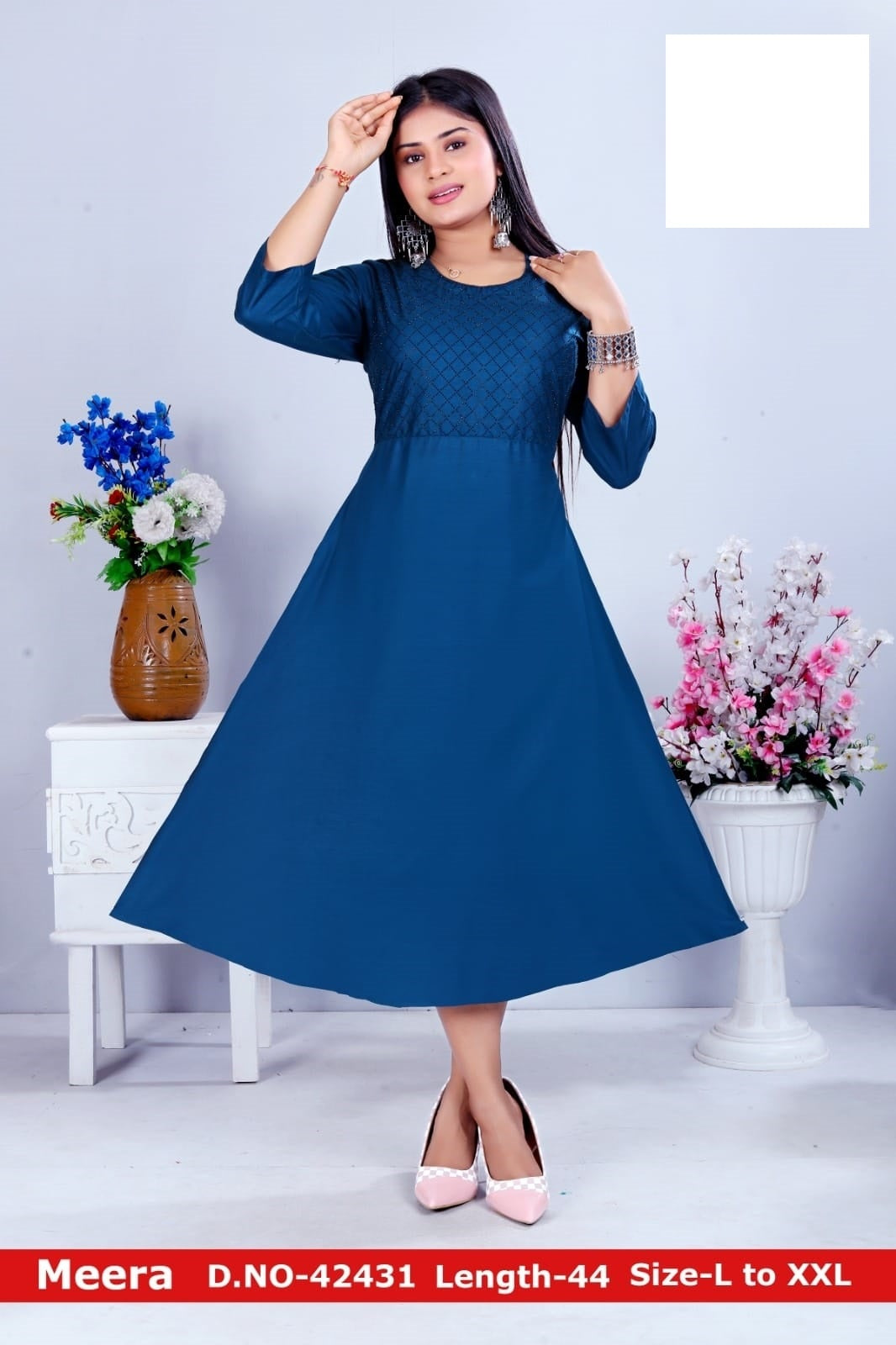 Meera Zoya Rayon Anarkali Kurtis