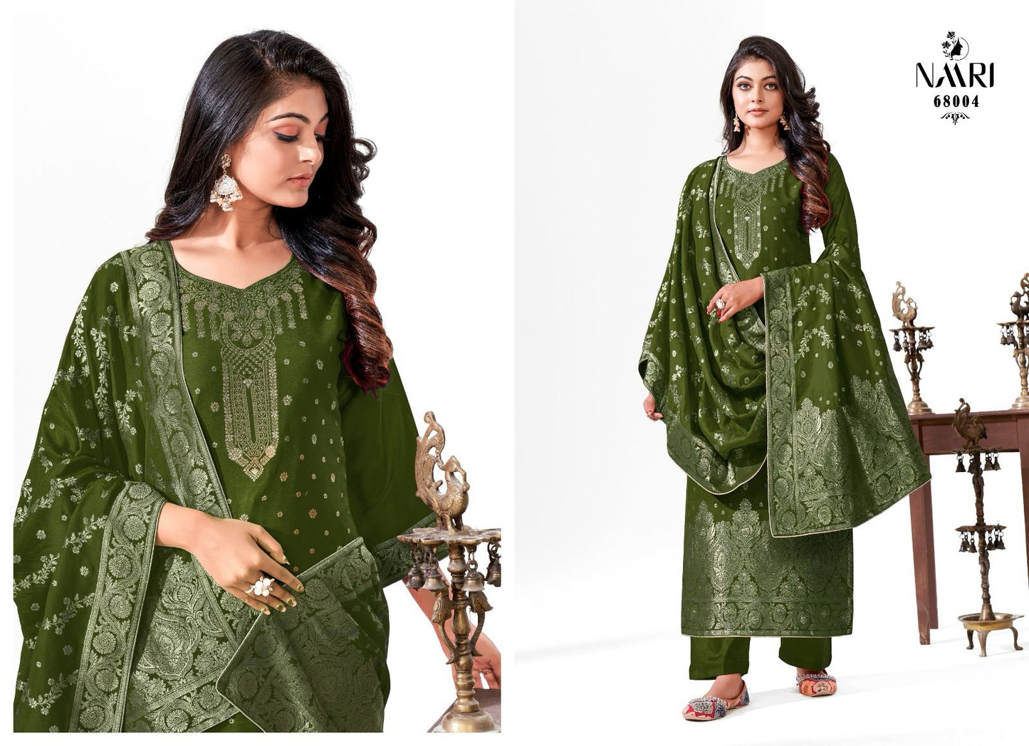 Mehar Vol 7 Naari Muslin Jacquard Pant Style Suits