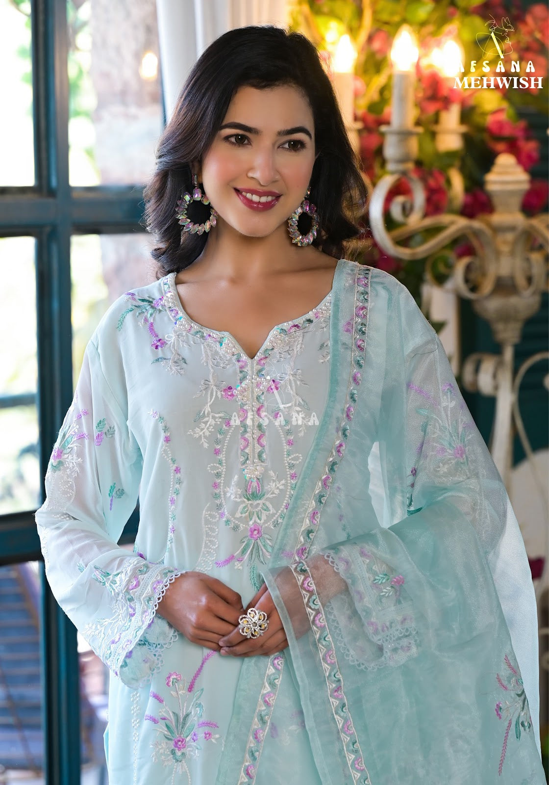 Mehwish Afsana Georgette Pakistani Readymade Suits