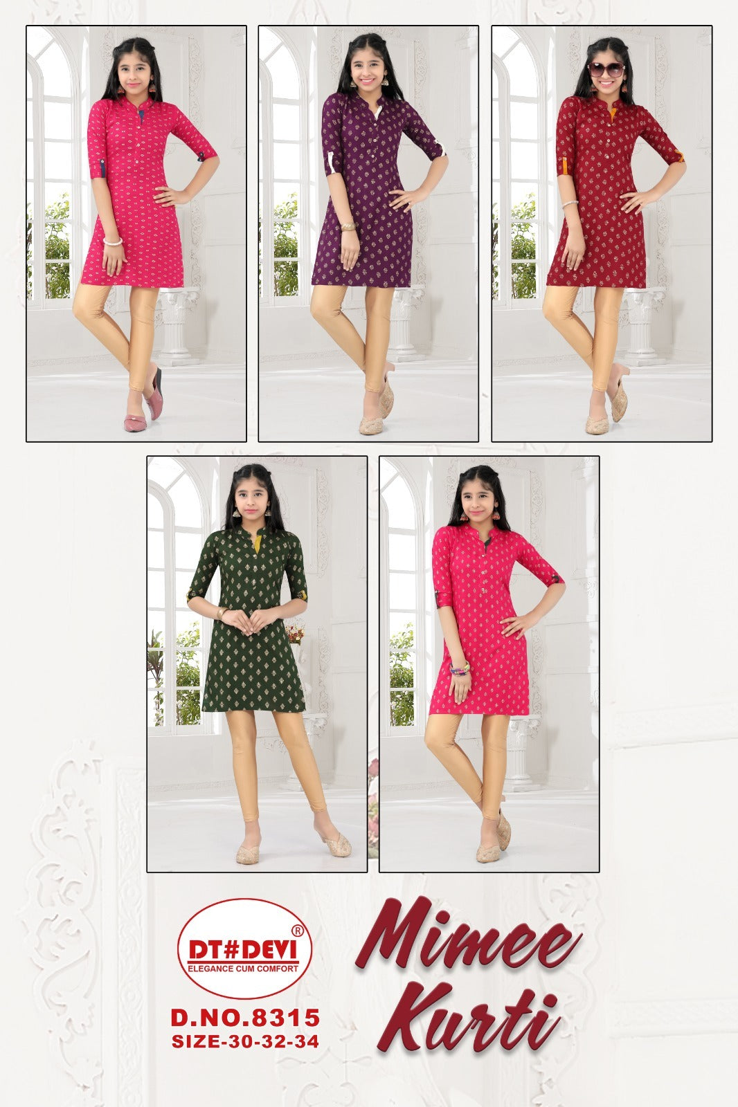 Mimee-8315 Dt Devi Rayon Girls Kurti