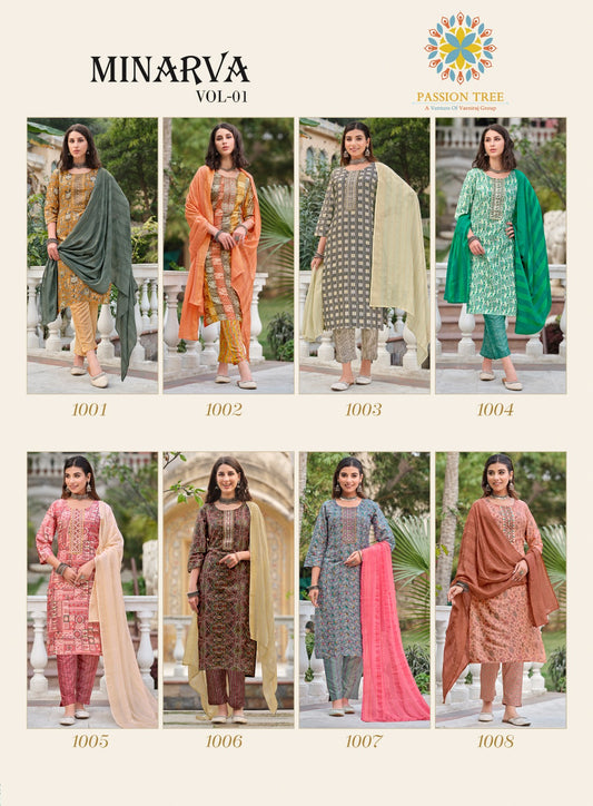 Minarva Vol 1 Passion Tree Capsule Readymade Pant Style Suits
