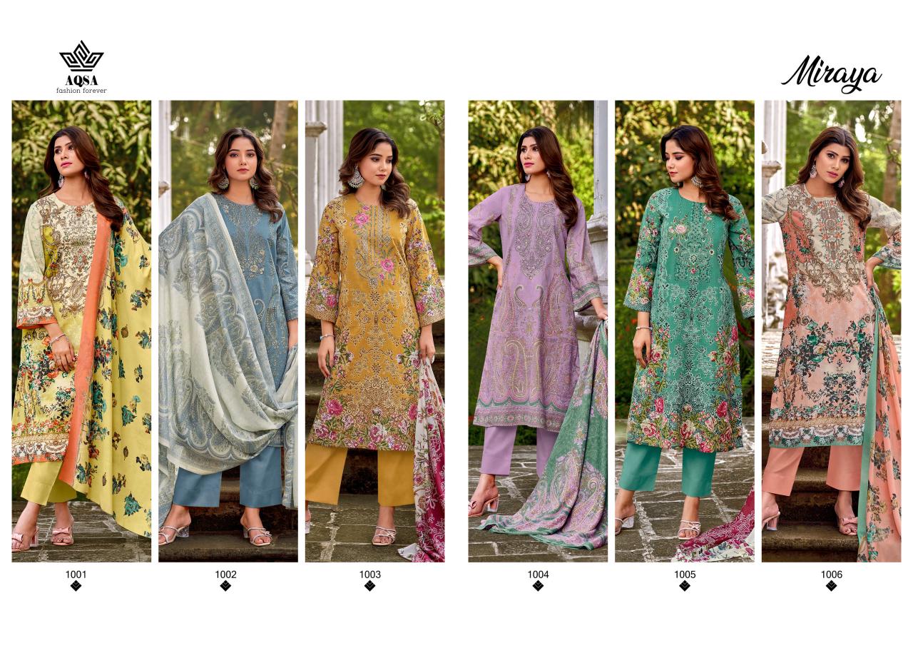 Miraya Aqsa Cambric Cotton Karachi Salwar Suits