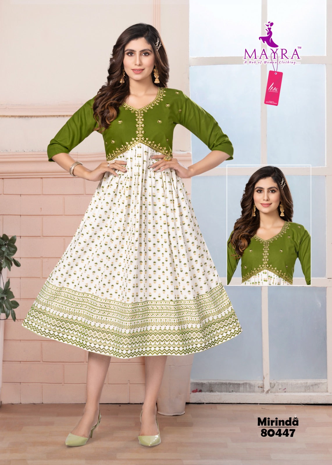 Mirinda Mayra Viscose Rayon Anarkali Kurtis