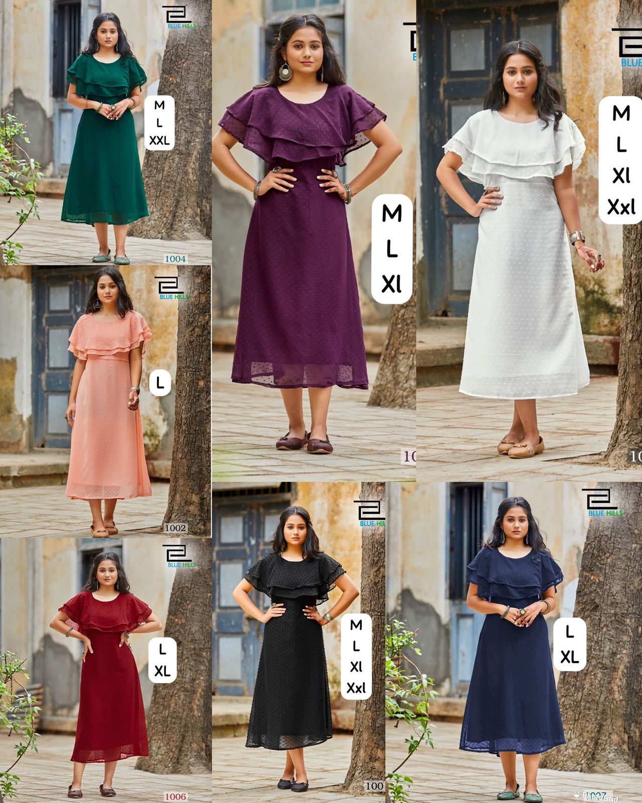 Miss India Bluehills Georgette Midi Dress
