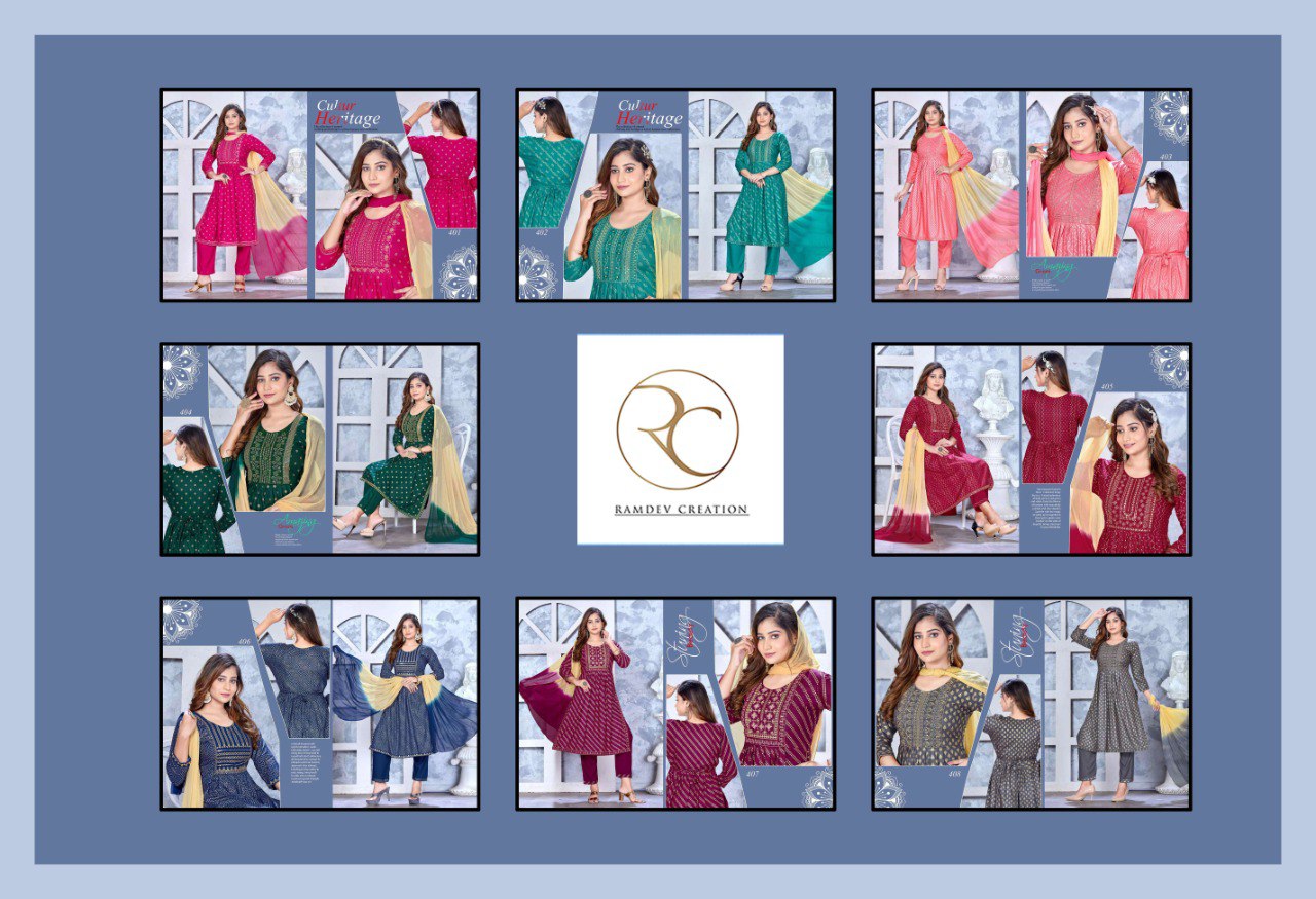 Morpankh Vol 2 Ramdev Creation Rayon 14Kg Readymade Pant Style Suits