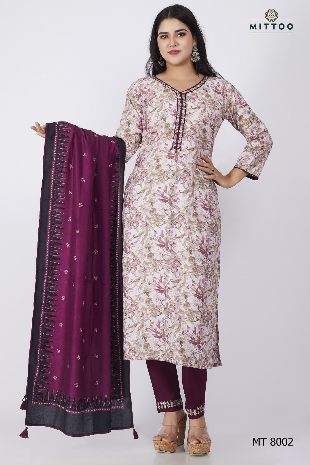 Mt 8002 Mittoo Modal Readymade Pant Style Suits