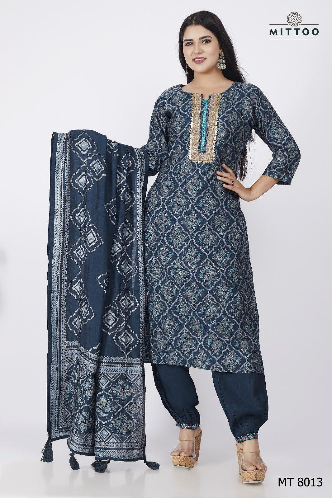 Mt 8013 Mittoo Modal Readymade Pant Style Suits