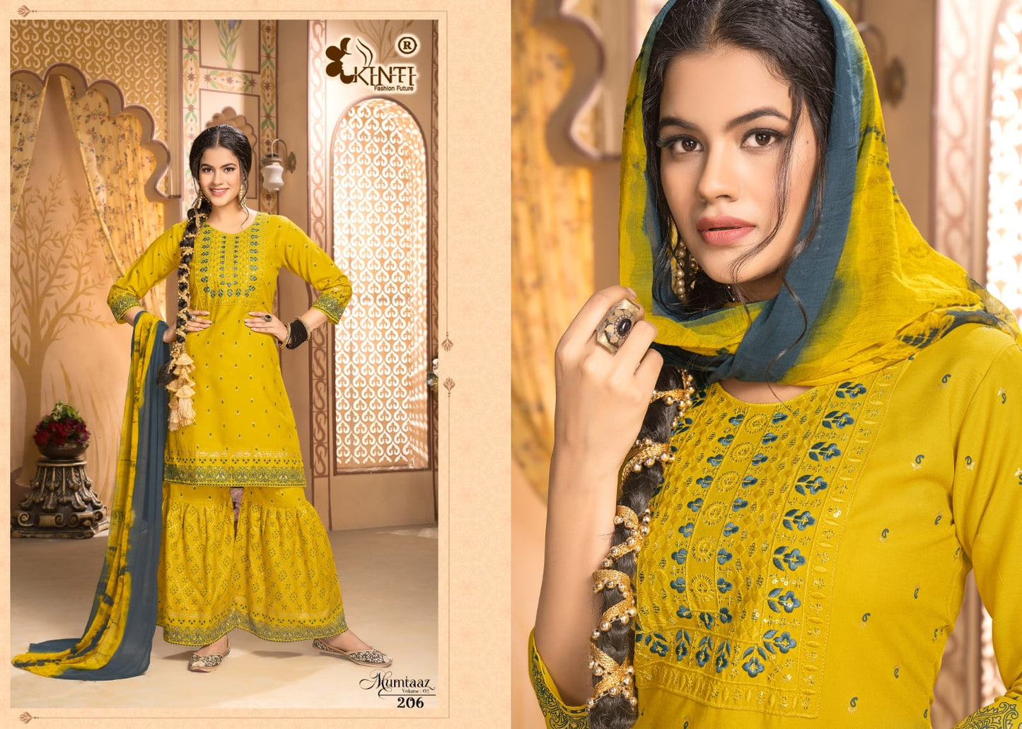 Mumtaaz Vol 2 Kinti Rayon Readymade Sharara Suits