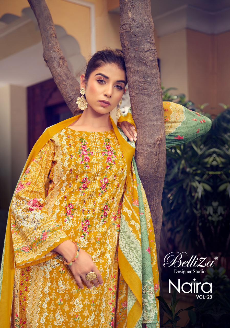 Naira Vol 23 Belliza Designer Studio Cotton Karachi Salwar Suits