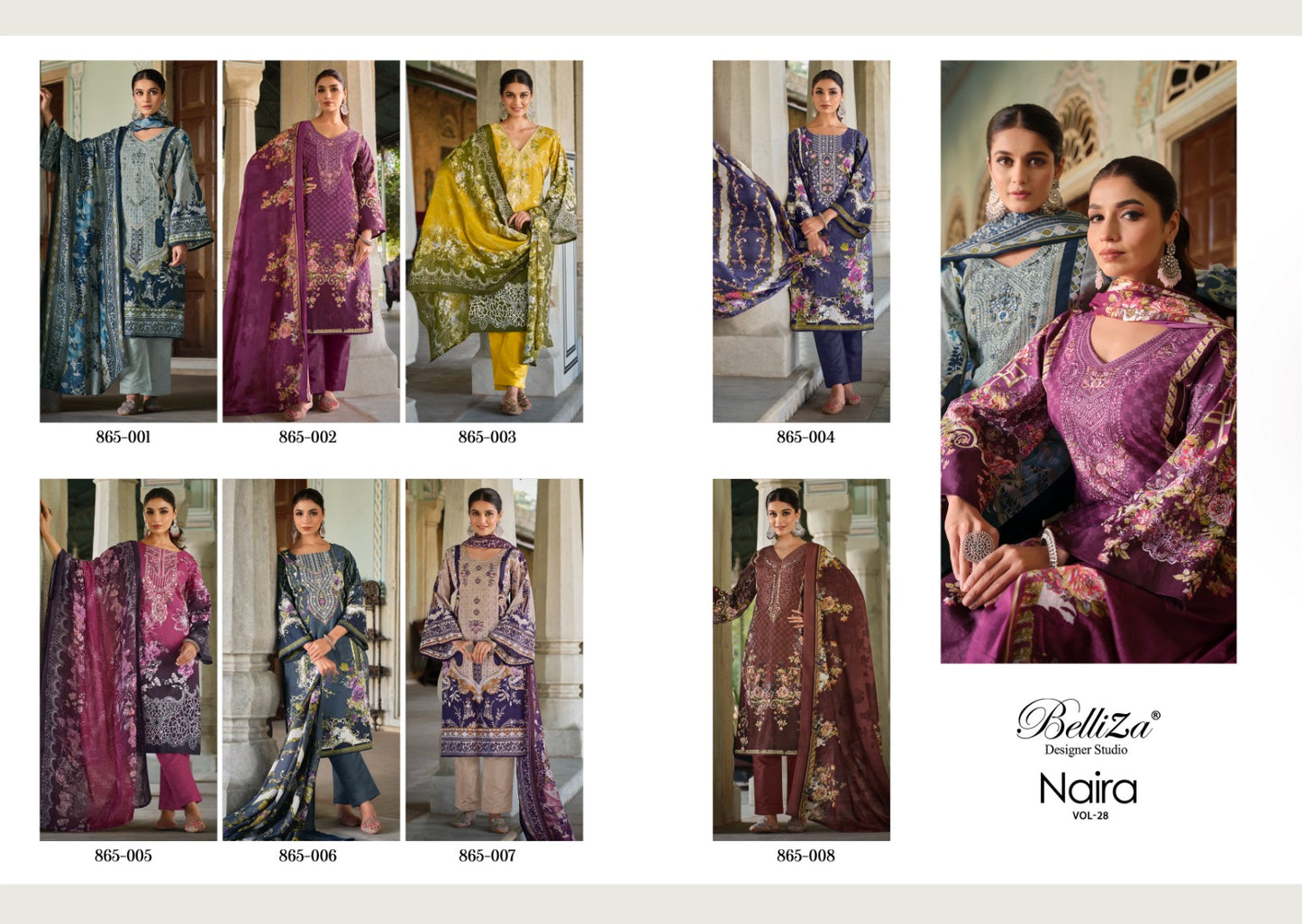 Naira Vol 28 Belliza Designer Studio Pure Cotton Karachi Salwar Suits