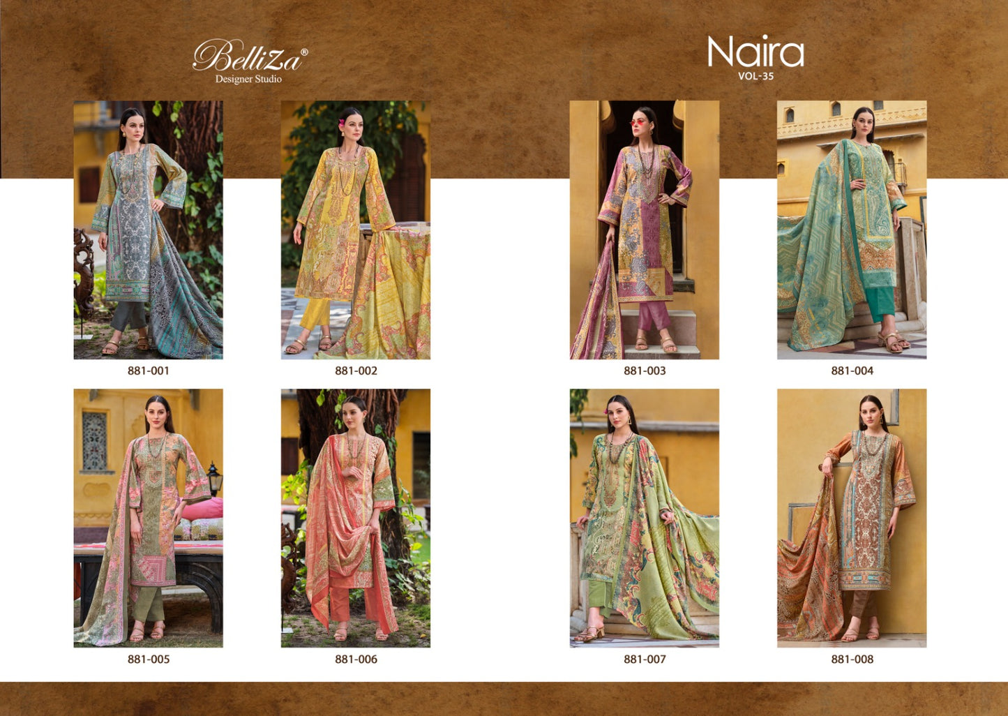 Naira Vol 35 Belliza Designer Studio Cotton Karachi Salwar Suits