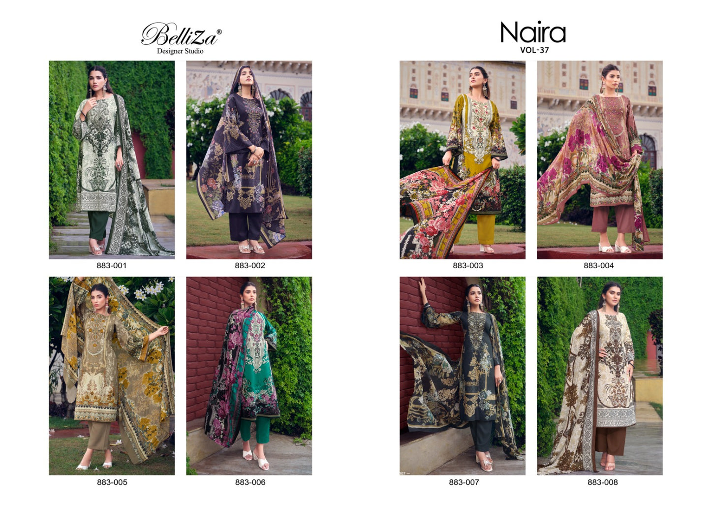 Naira Vol 37 Belliza Designer Studio Cotton Karachi Salwar Suits